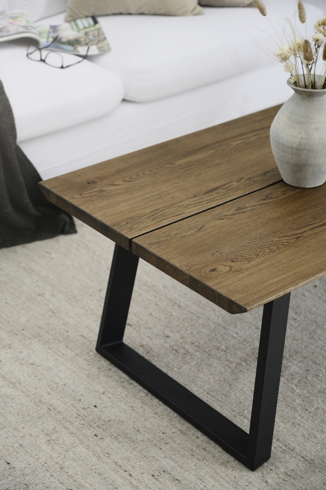 Tavolino 'Melville' 140x65cm - Marrone/Nero