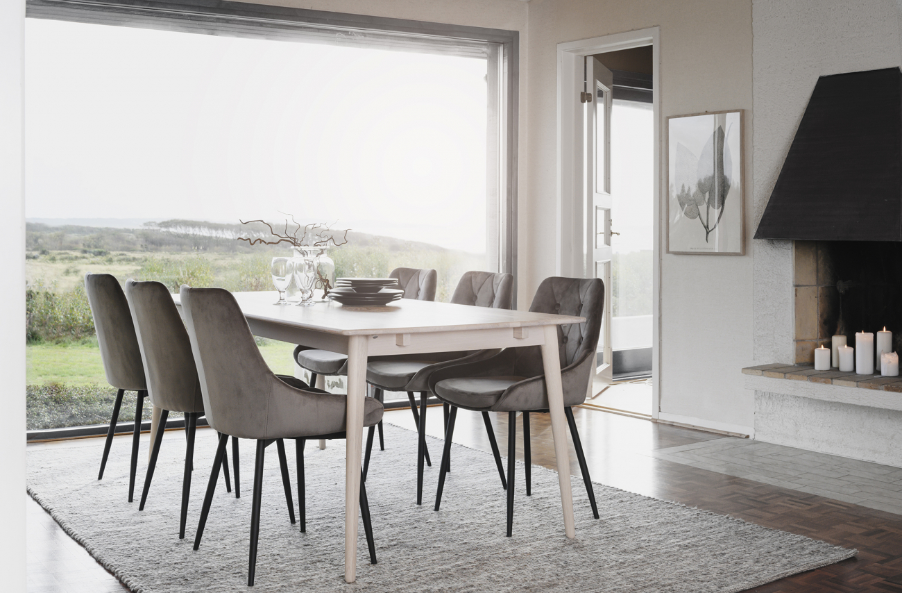 Tavolo da pranzo 'Tyler' 180x90cm - Rovere bianco