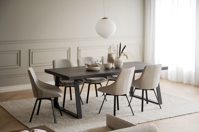 Tavolo da pranzo 'Brooklyn' 220x95cm - Marrone scuro/Piedi a U