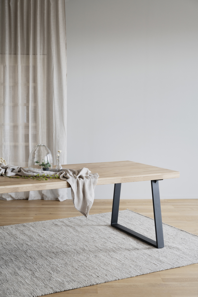 Tavolo da pranzo 'Brooklyn' 220x95cm - Rovere/Nero Piedi a U