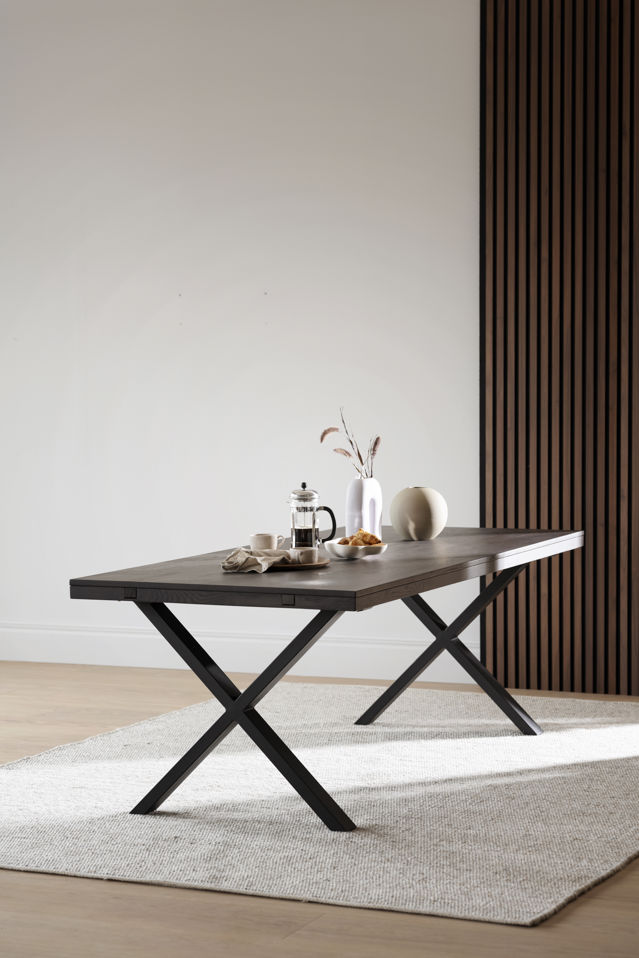 Tavolo da pranzo 'Brooklyn' 220x95cm - Marrone scuro/Piedi a X