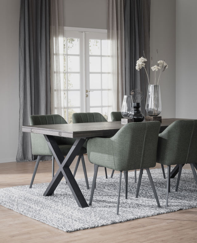 Tavolo da pranzo 'Brooklyn' 170x95cm - Marrone scuro/X-gamba