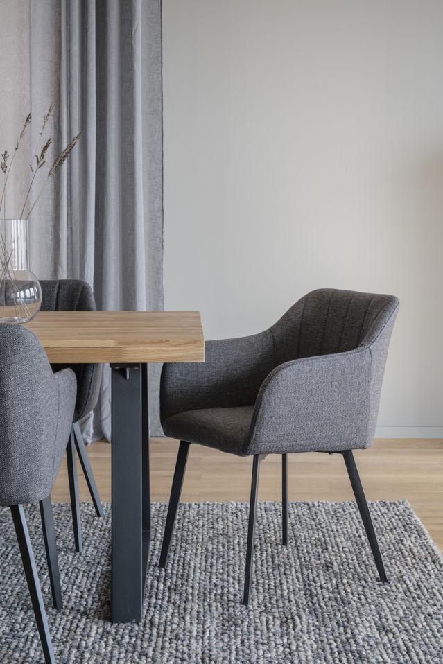 Poltrona 'Bolton' - Grigio/Nero