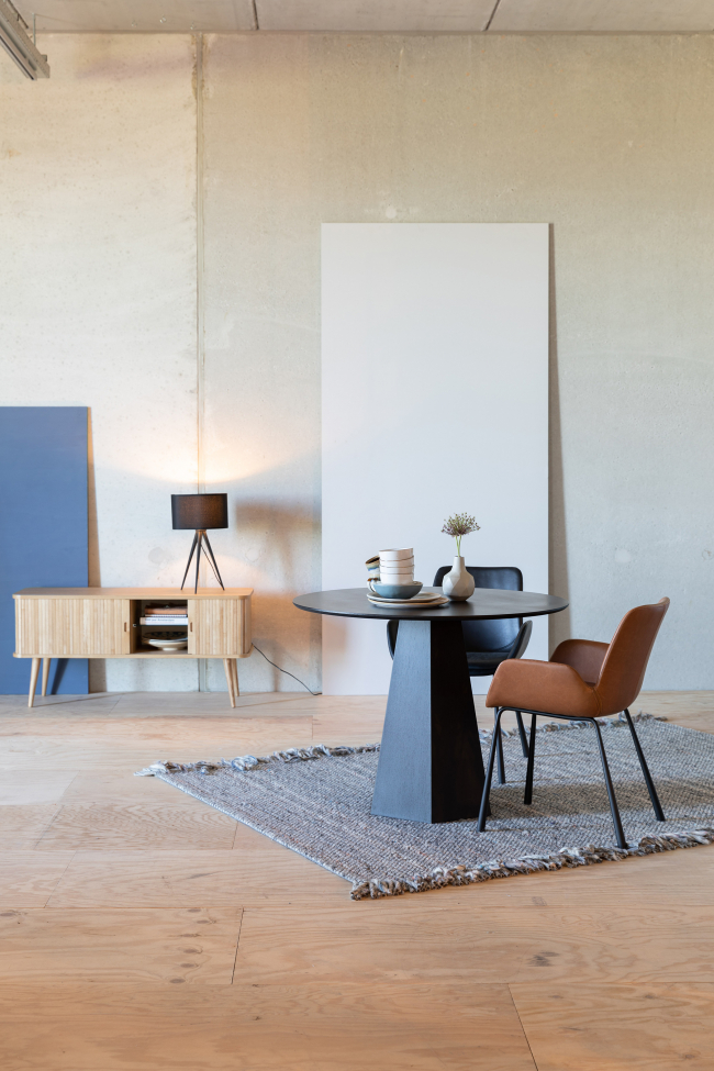 Sedia 'Brit' - Pelle/Nera