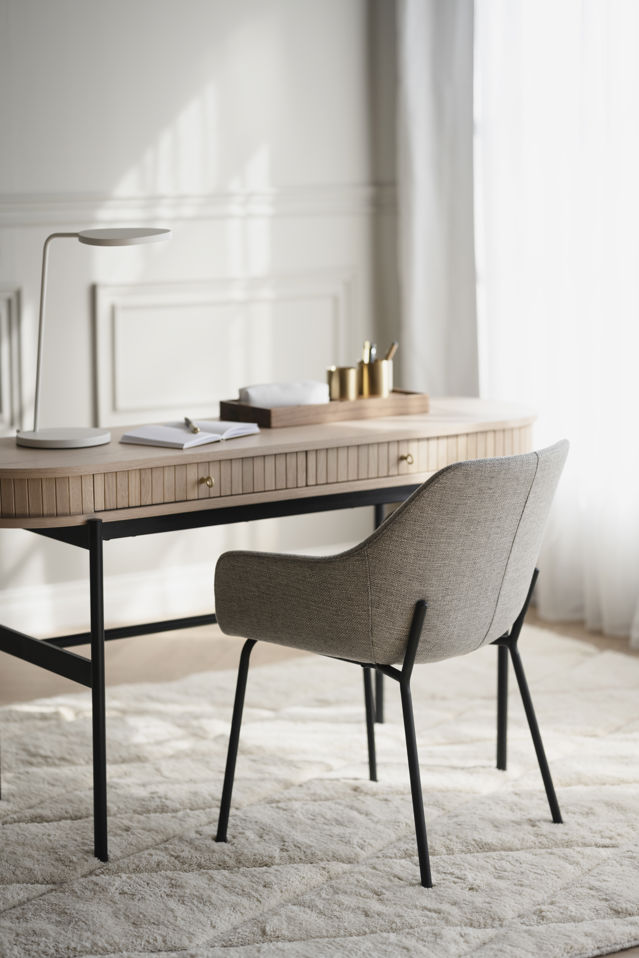 Tavolo da appoggio 'Haddington' - Bianco pigmentato/Nero