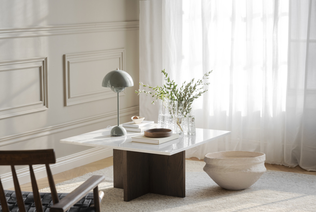 Tavolino 'Brooksville' 90x90cm - Bianco/Marrone