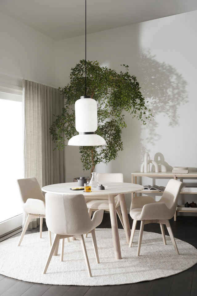 Tavolo da pranzo 'Taransay' Rotondo 125cm - Beige/ Trattato bianco