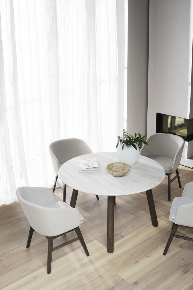 Tavolo da pranzo 'Taransay' Rotondo 125cm - Beige/Marrone