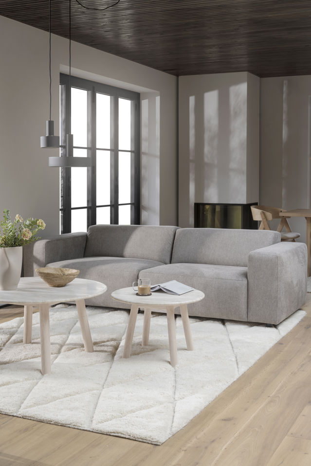 Tavolino 'Taransay' Rotondo 90cm - Beige/Vitpigmentato