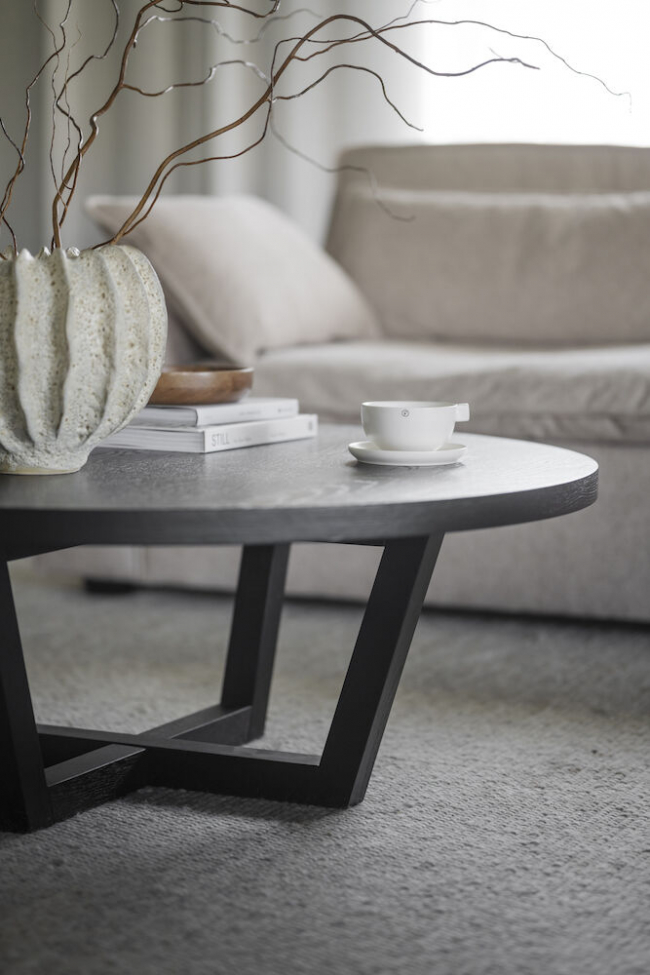 Tavolino 'Boxford' Rotondo 110cm - Rovere nero