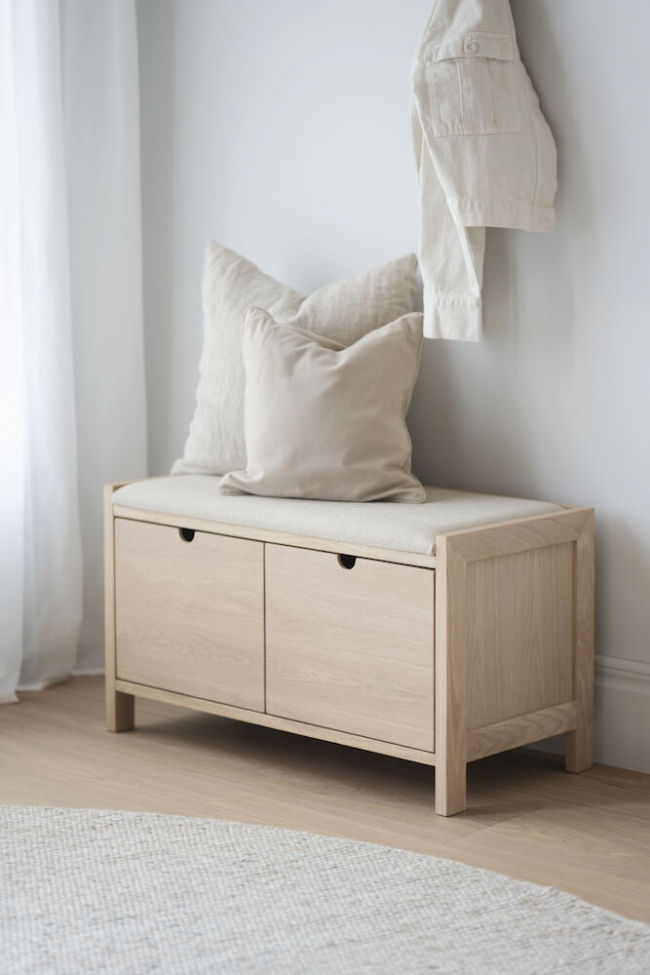 Panca d'ingresso 'Hillmond' 80cm - Rovere chiaro