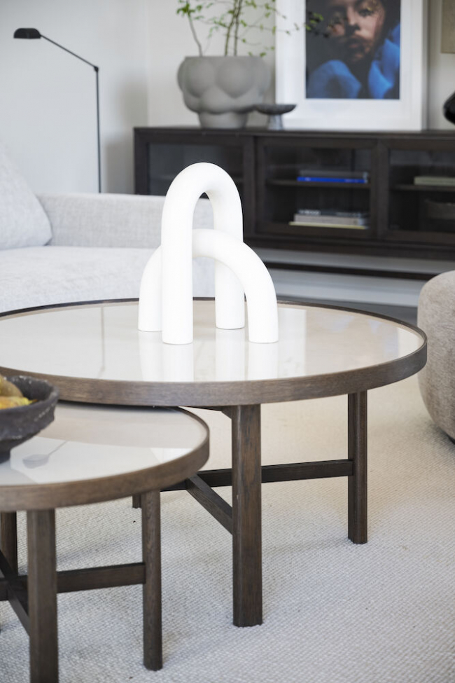 Tavolino 'Marsden' Rotondo 90cm - Marrone