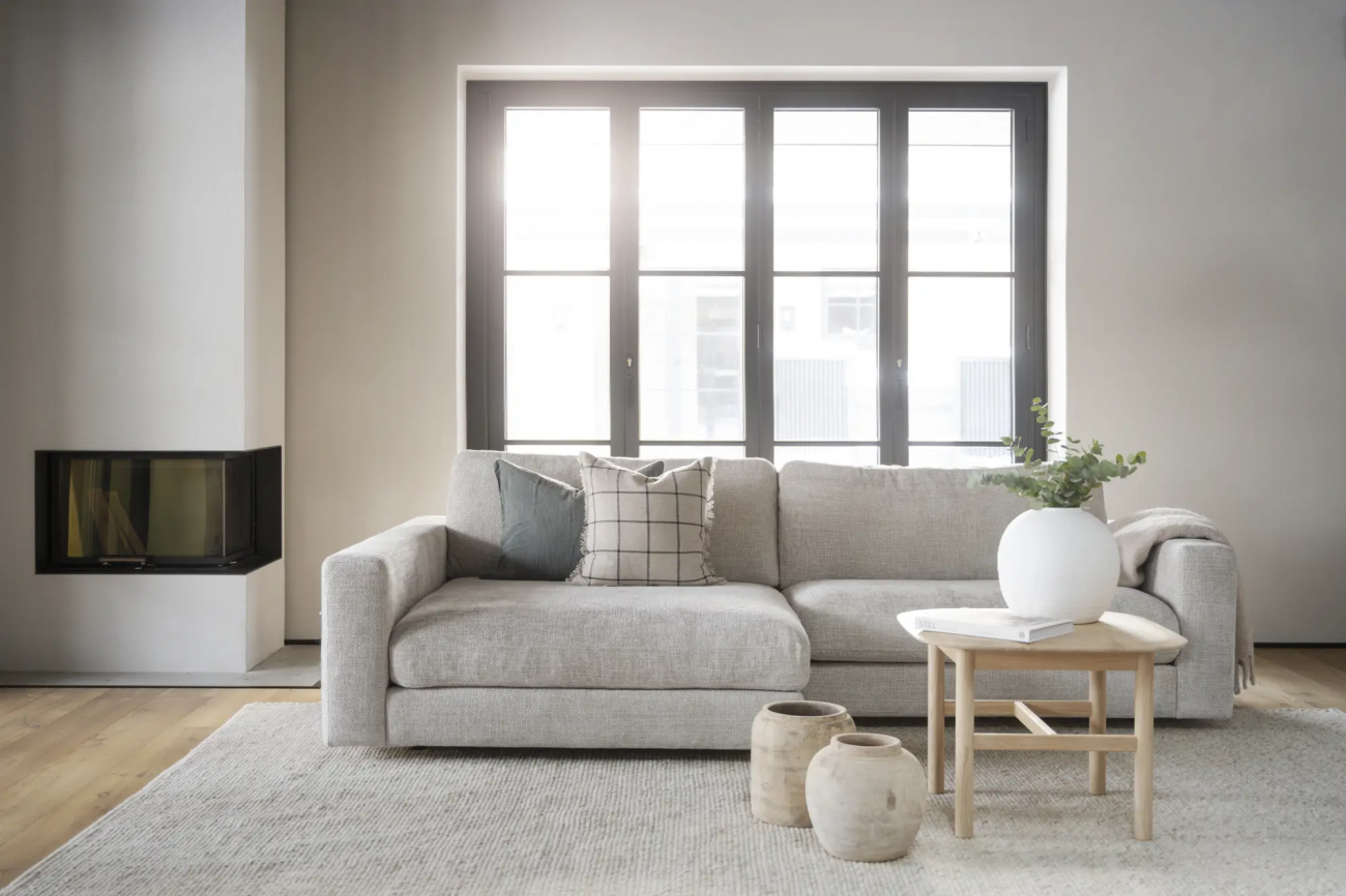 Divano 3 posti 'Duncan' Chaise longue V - Grigio chiaro