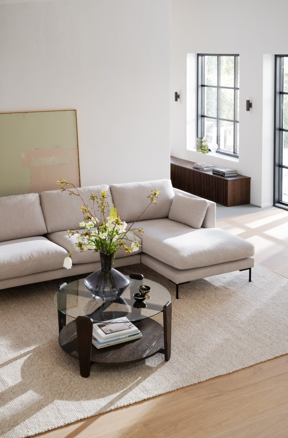 Divano 'Corwin' Chaise longue destra - Beige chiaro