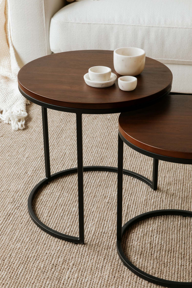 Tavolino 'Prime' S 2 pezzi - Noce