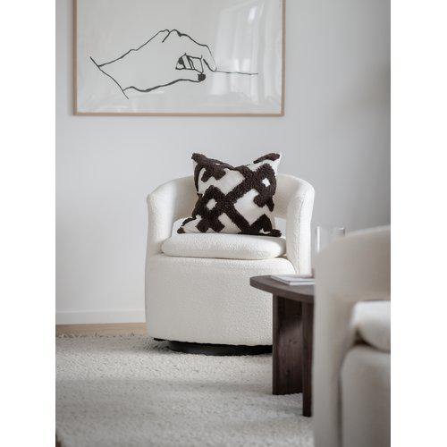 Fodera per cuscino 'Ines' 45x45- Marrone