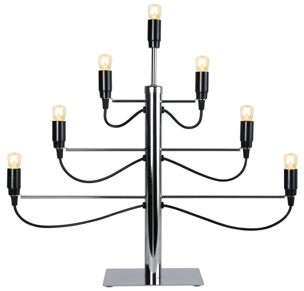 Candelabro dell'Avvento 'Milano' - Nero/Argento