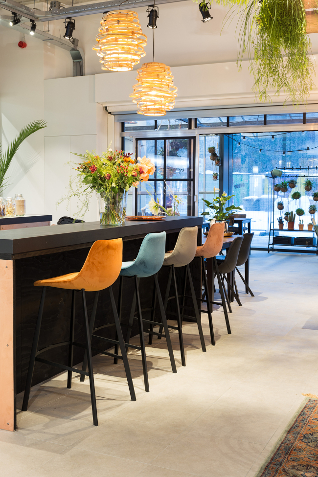 Sgabello 'Franky' L - Grigio/Velluto