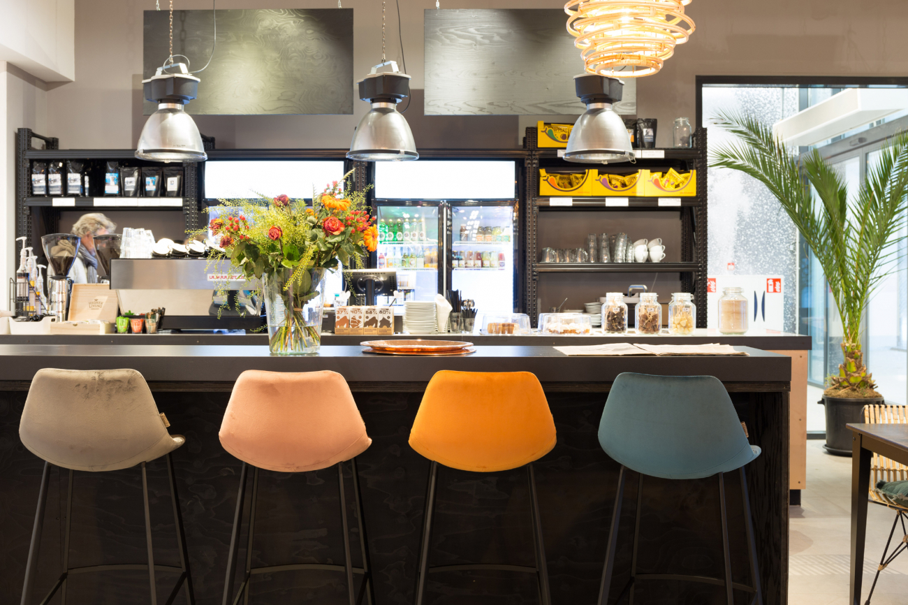 Sgabello 'Franky' L - Petrolio/Velluto