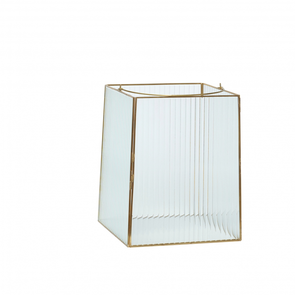 Lanterna 2-pack 'Ripple' - Ottone/Vetro