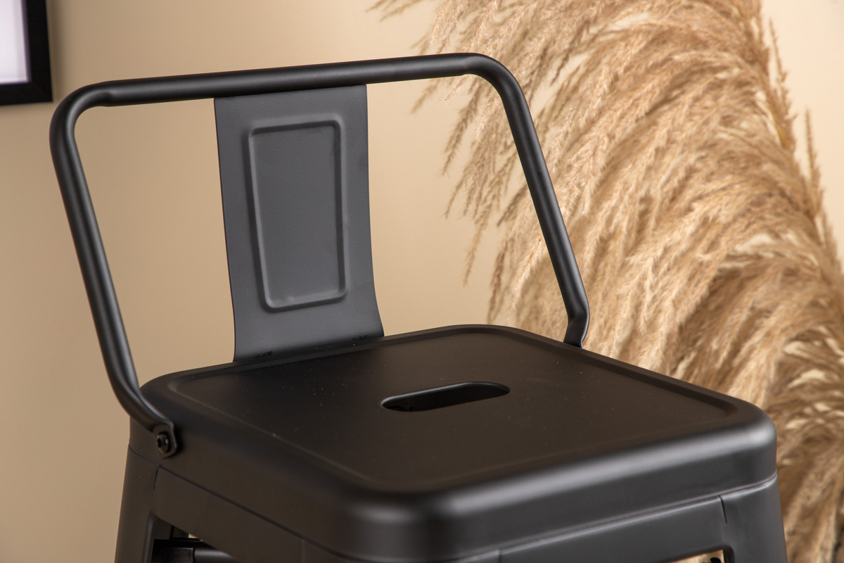 Sgabello 'Barents' - Nero con schienale