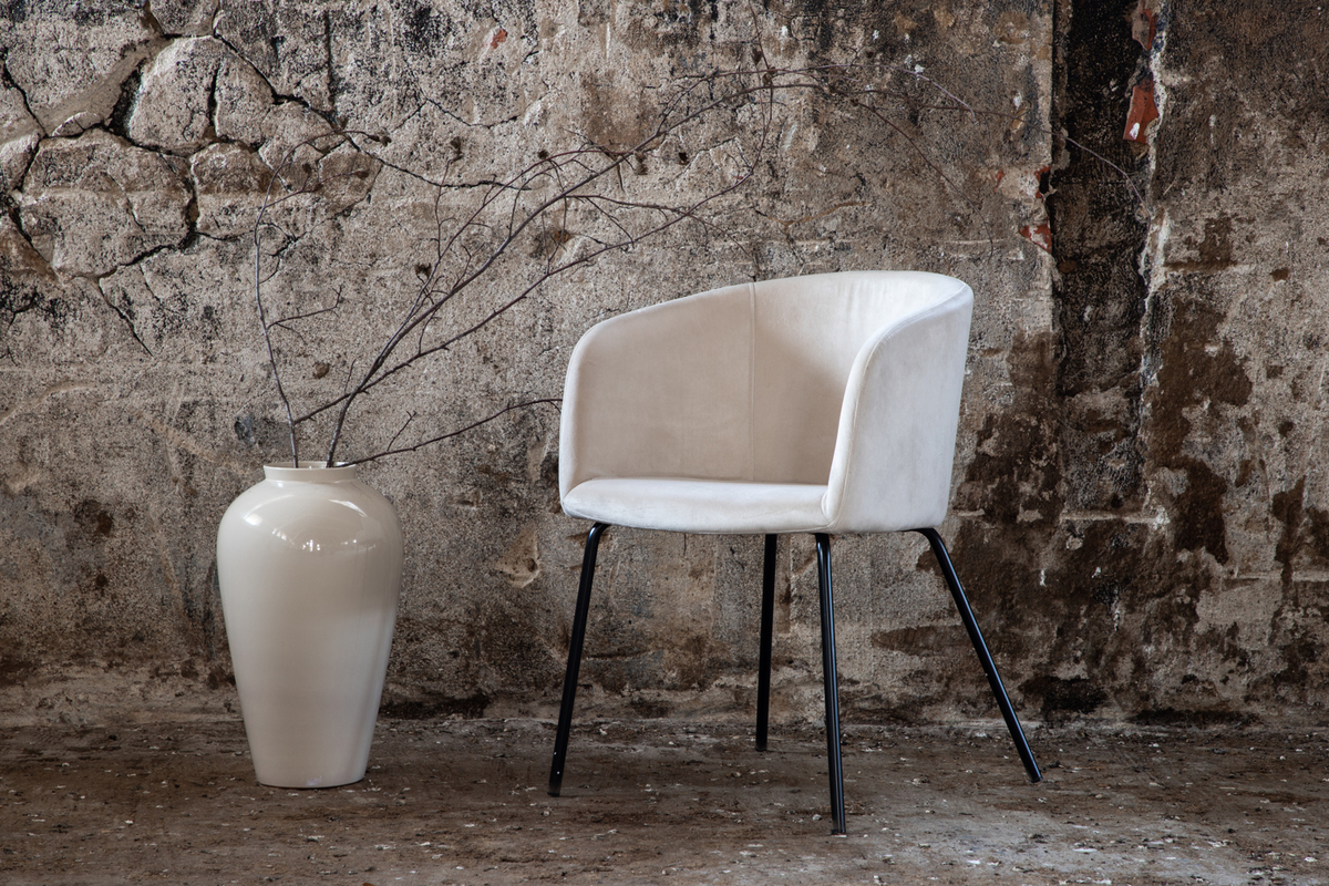 Sedia 'Astrid' - Beige/Nero