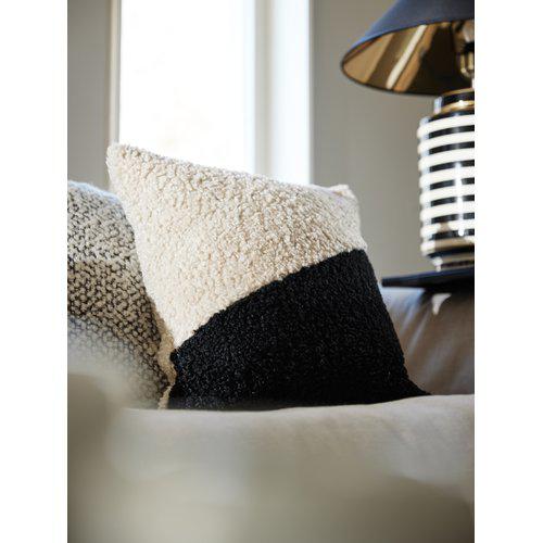 Fodera per cuscino 'Teddy' 45x45 - Nero/Bianco
