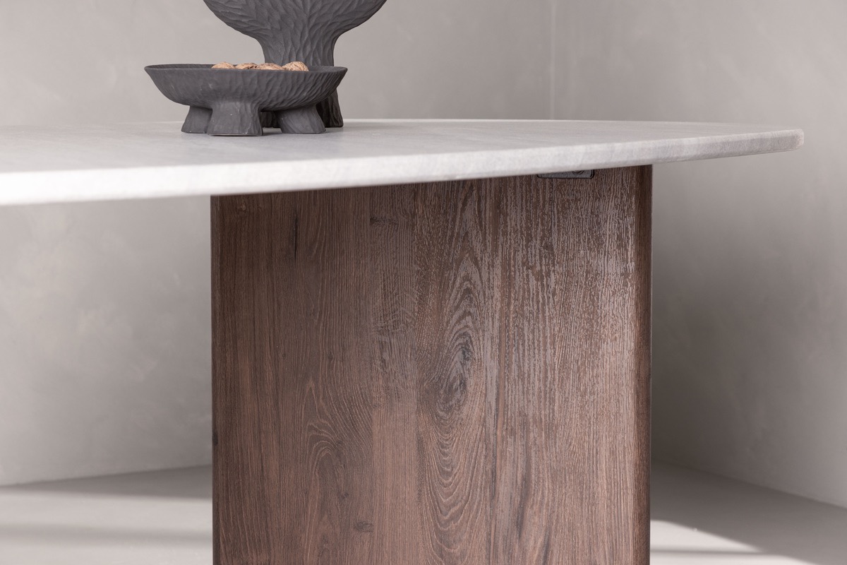 Tavolo da pranzo 'Grums' 180x90cm - Marrone/Marmo