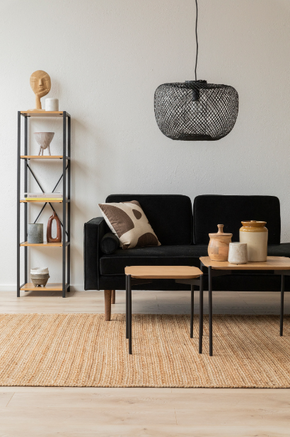 Tavolino 'Frida' 50x50cm - Naturale/Nero