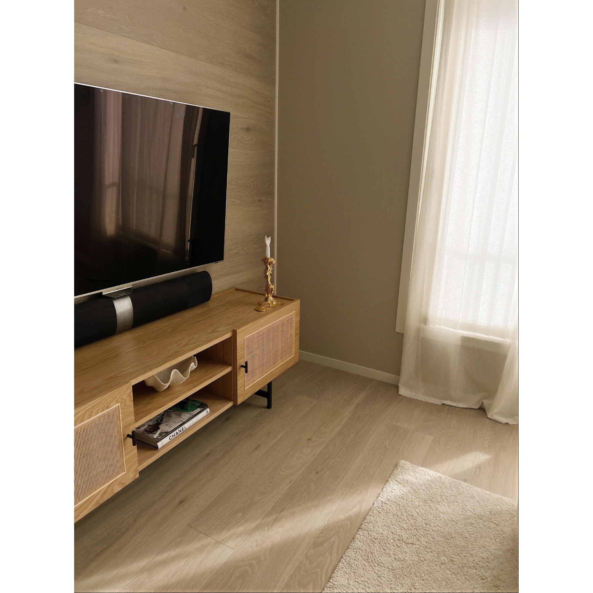 Mobile TV 'Stil' - Naturale/Nero