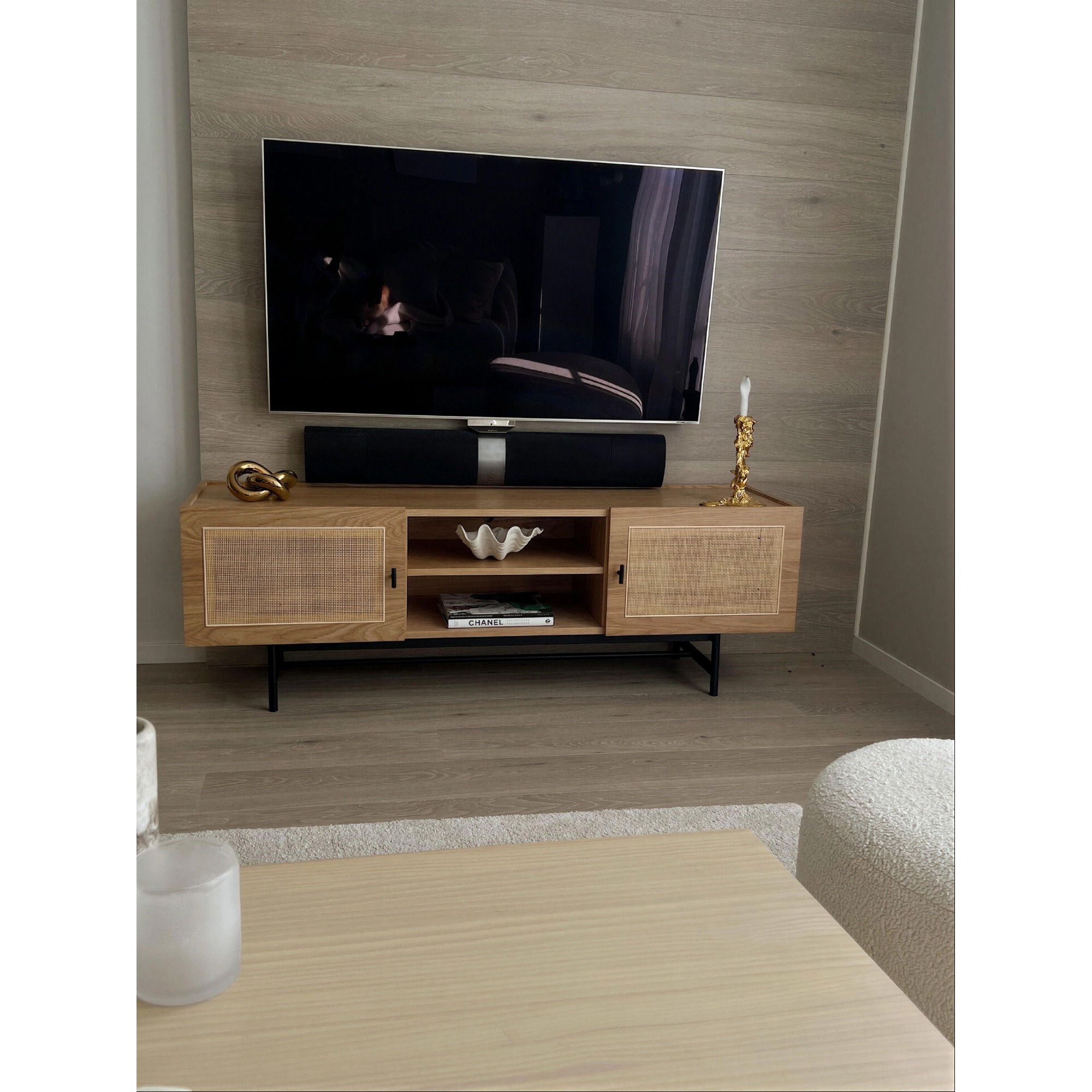 Mobile TV 'Stil' - Naturale/Nero