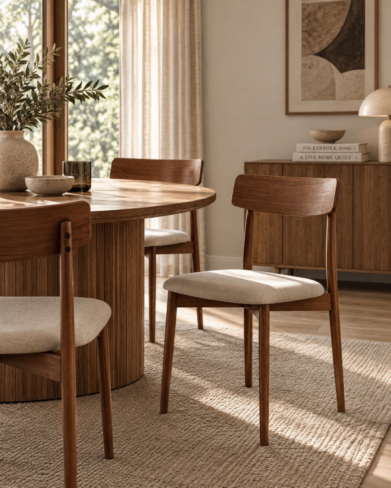 Sedia 'Ystad' - Noce/Beige