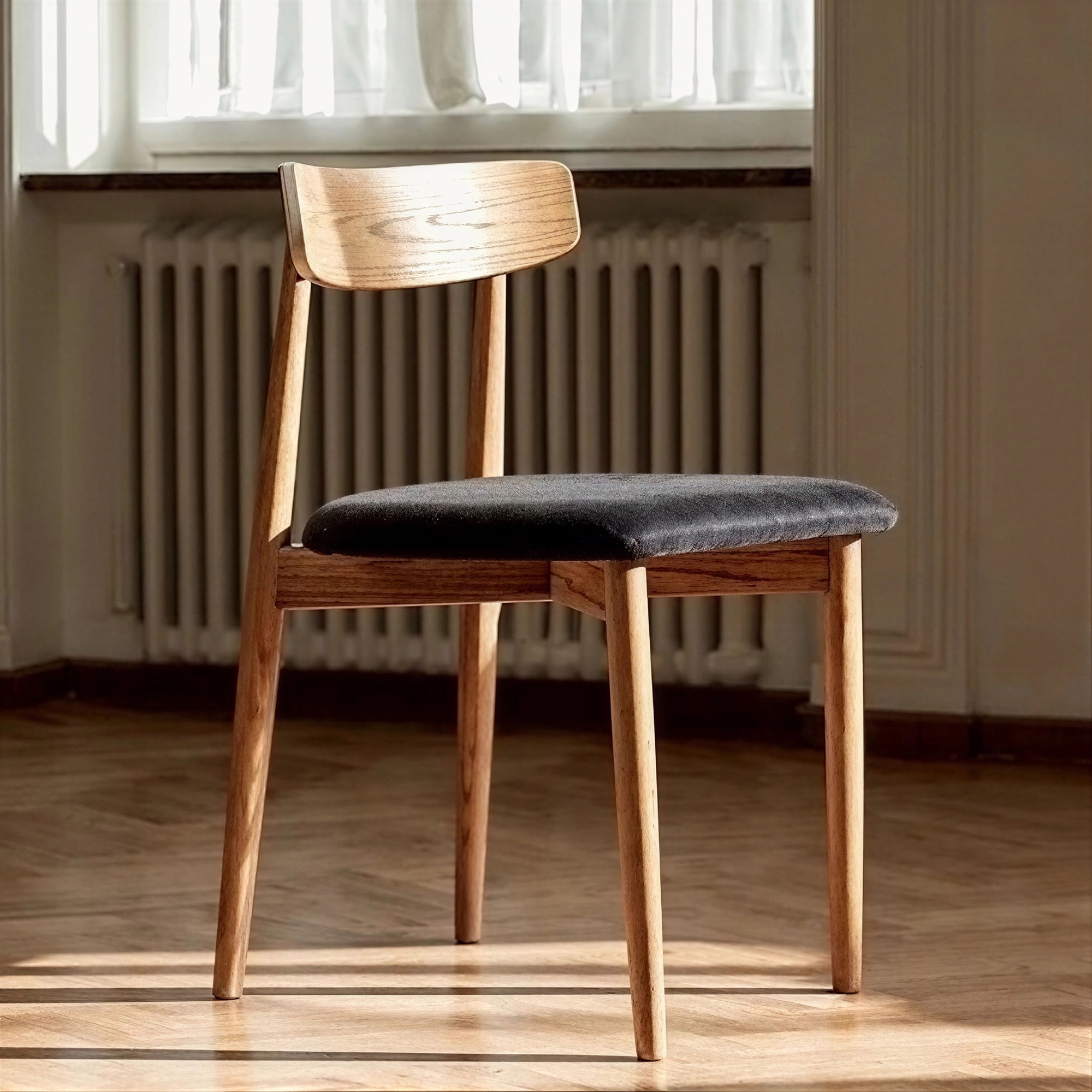Sedia 'Ystad' - Naturale/Nero