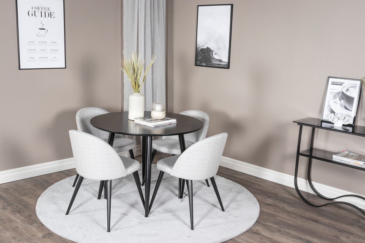 Sedia 'Elverum' - Grigio chiaro/Nero