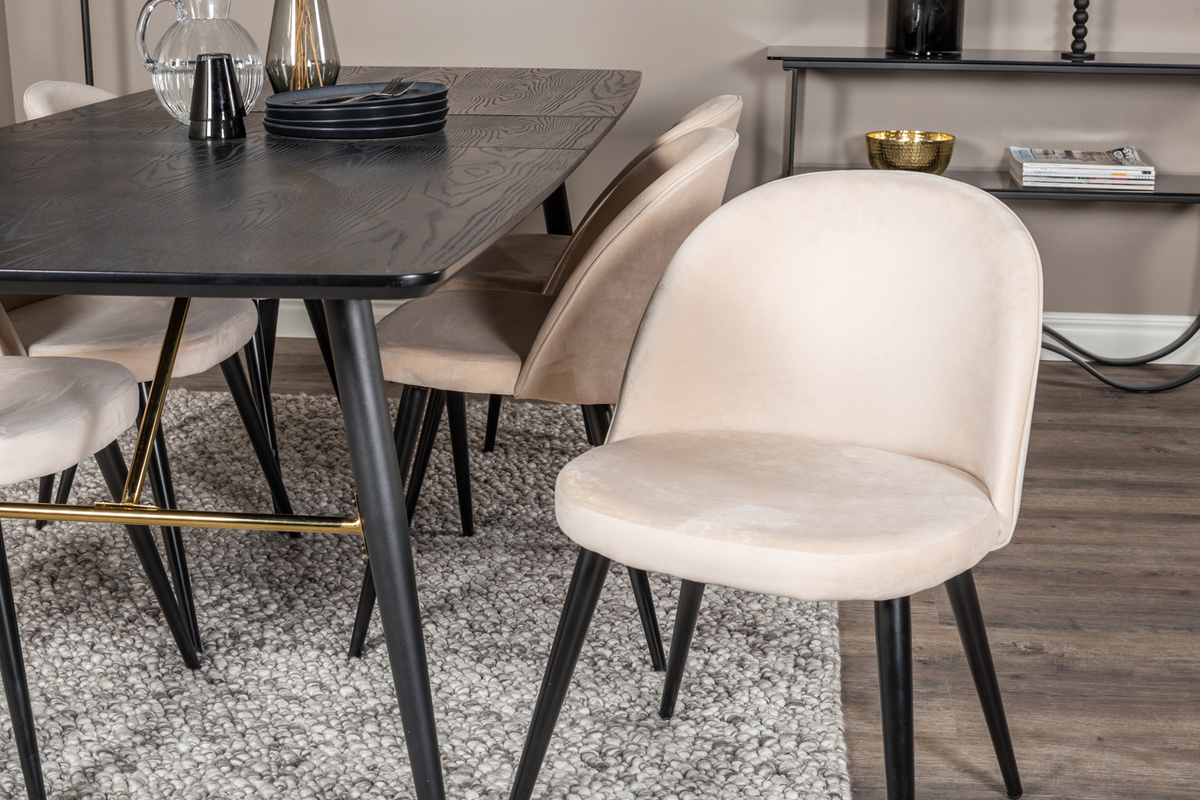 Sedia 'Elverum' - Beige/Nero