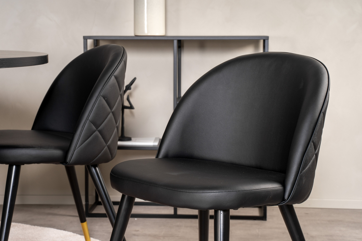 Sedia 'Elverum' - Pelle nera