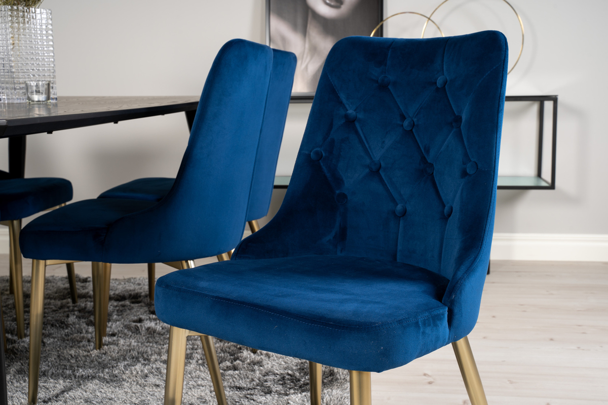 Sedia 'Elverum Deluxe' - Blu/Ottone