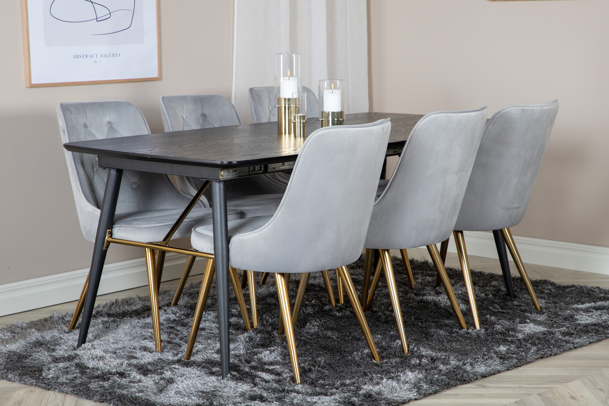 Sedia 'Elverum Deluxe' - Grigio/Ottone