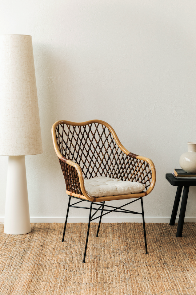 Sedia 'Lauren' - Naturale/Nero