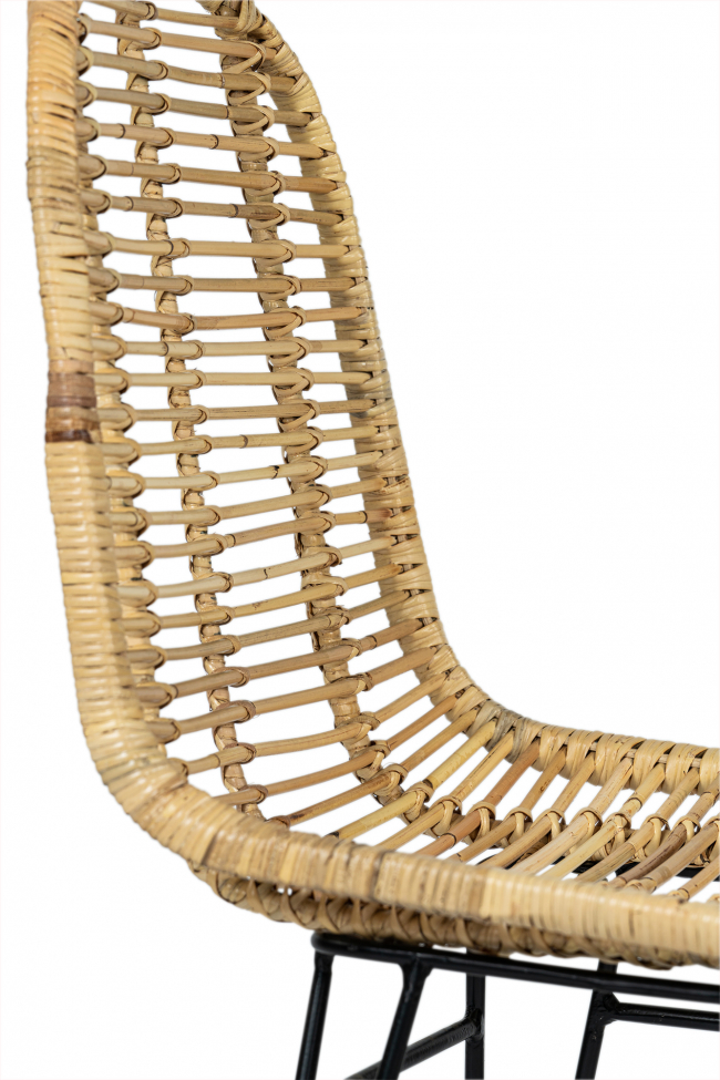 Sedia 'Striped rattan' - Naturale/Nero