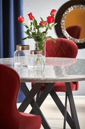 Tavolo da pranzo 'Cruz' Rotondo 140cm - Grigio/Nero