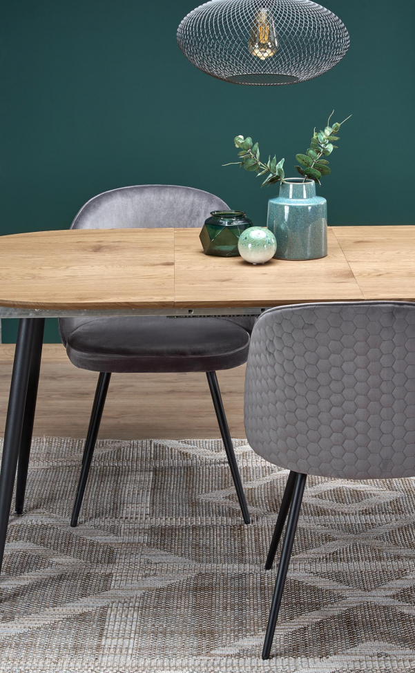 Tavolo da pranzo 'Colorado' 120-160cm - Naturale/Nero