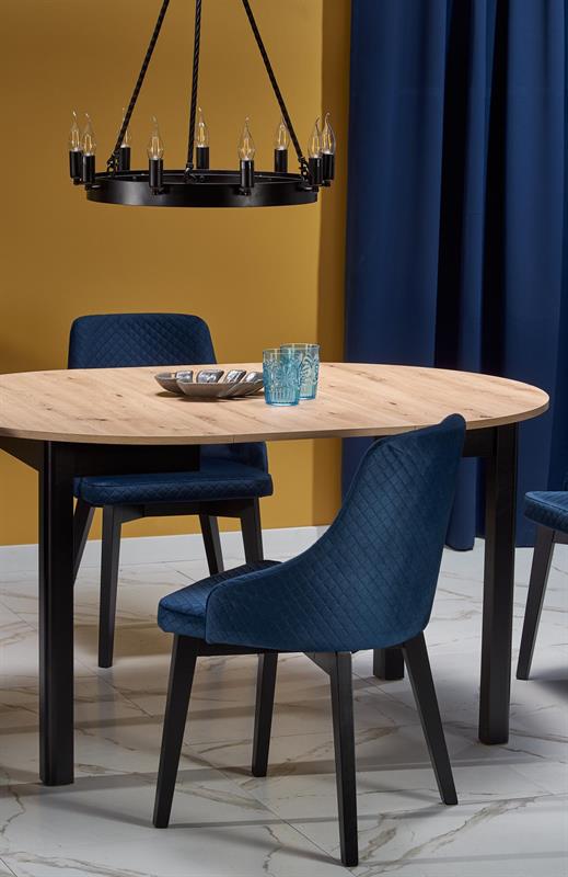 Tavolo da pranzo 'Bjurholm' 102-142x102cm - Naturale/Nero