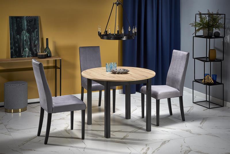 Tavolo da pranzo 'Bjurholm' 102-142x102cm - Naturale/Nero