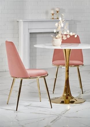 Tavolo 'Navarra' Rotondo 90cm - Marmo/Oro