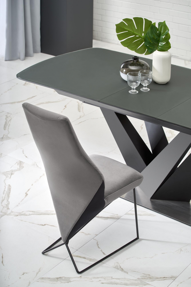 Tavolo 'Patrizio' 160-200cm - Grigio/nero