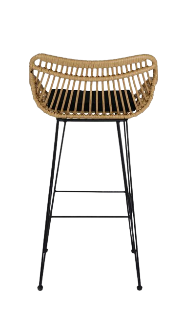 Sgabello 'Parga' - Naturale / Nero