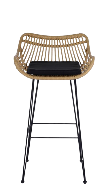 Sgabello 'Parga' - Naturale / Nero