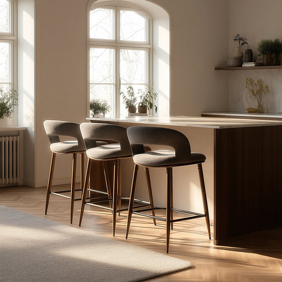 Sgabello 'Vestby' - Grigio/marrone