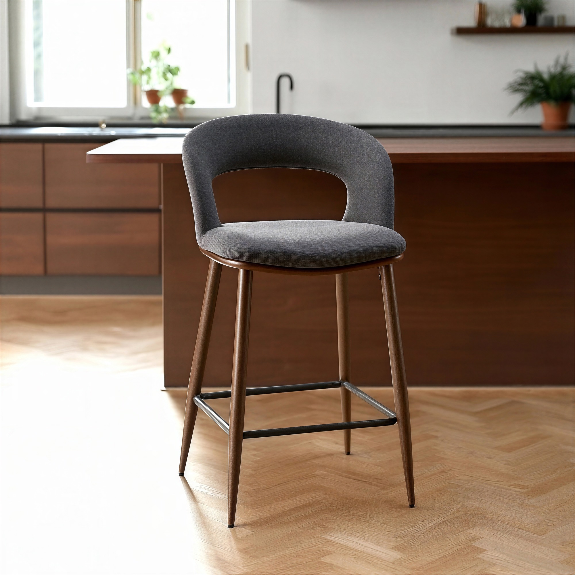 Sgabello 'Vestby' - Grigio/marrone
